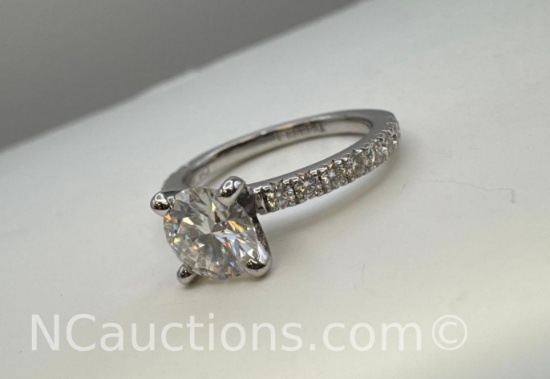 Sterling Silver Moissanite Diamond Ring 2.42 Grams Size 5
