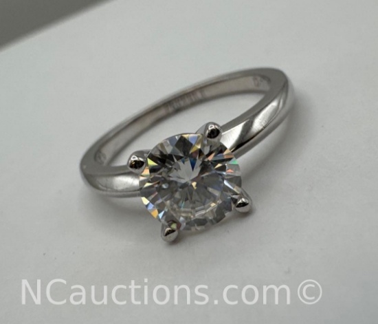Sterling Silver Moissanite Diamond Ring 2.44 Grams Size 6