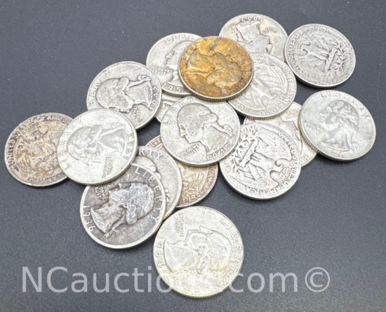 90% Silver Washington Quarters 104.92 Grams