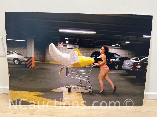 Photography Art of Woman with A Banana in a cart 20x30