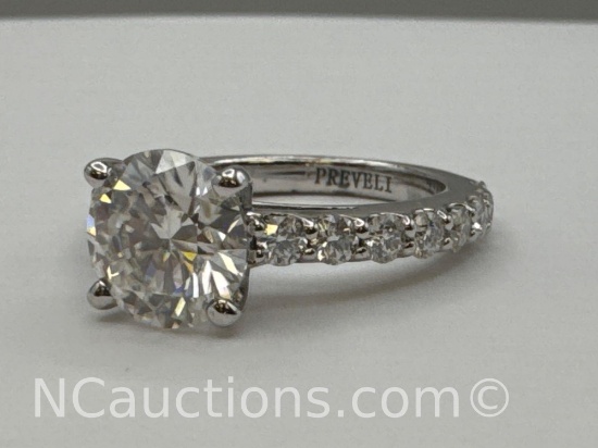 Sterling Silver Moissanite Diamond Ring 3.37 Grams Size 5