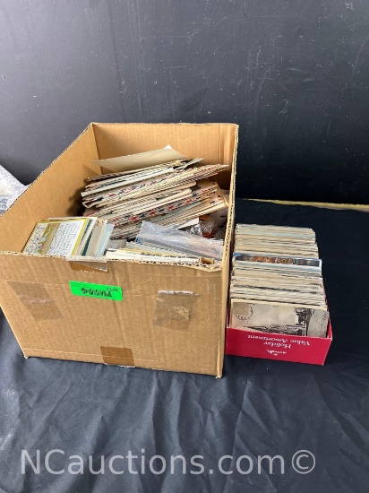box full of Vintage post cards envelopes etc