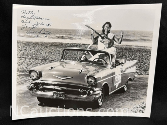 Signed Photograph Says Dick Dale with a 1957 Chevrolet Bel Air 8x10