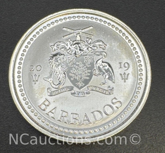 2019 Barbados 1 Troy Oz .999 Fine Silver $1 Bullion Coin