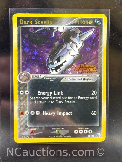 Pokemon Team Rocket Holo Dark Steelix Pokemon Card