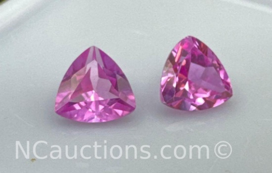 Pair Of Triangle Cut Pink Sapphire Gemstone 1.80Ct