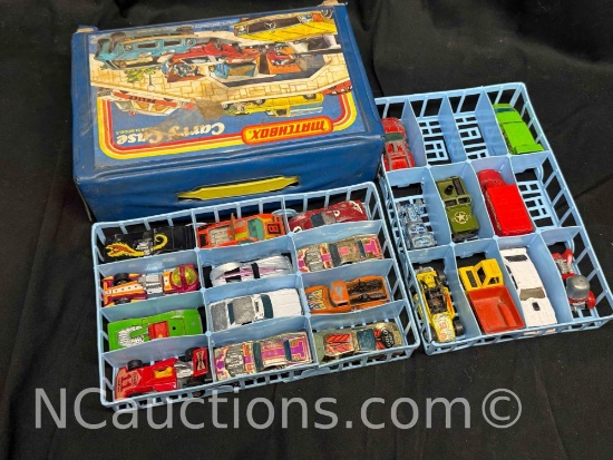 Vintage Matchbox Diecast Cars in Carry Case