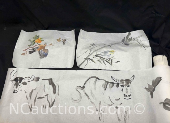 Asian Paper Art of Birds and Bulls