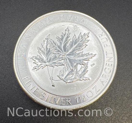 2015 Canadian 1 1/2 Oz .999 Fine Silver Leaf Bullion Coin