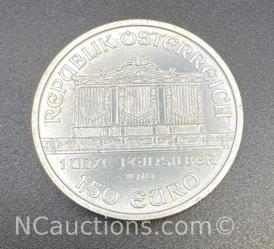 2010 Philharmonic 1 Troy Oz .999 Fine Silver Bullion Coin