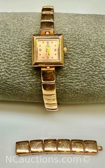 Swistar 14k Rose Gold Electroplated Diamond Face Wristwatch 28g Total