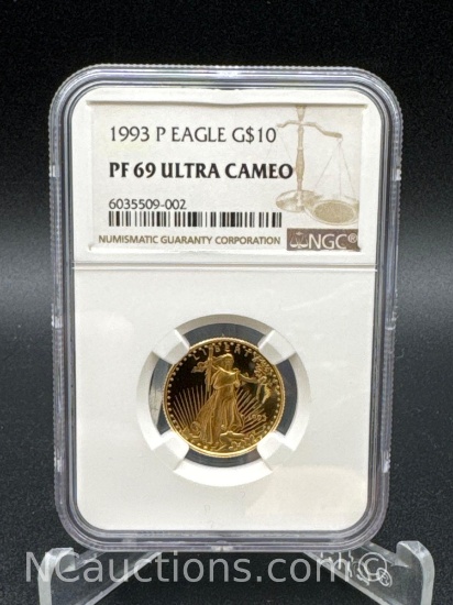 NGC 1993 P Eagle Gold $10 1/4 Oz PF69 Ultra Cameo