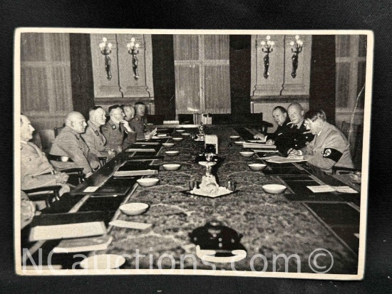 5x7 Photograph Adolf Hitler at a conference table with Nazi officials WWII(1939-1945)