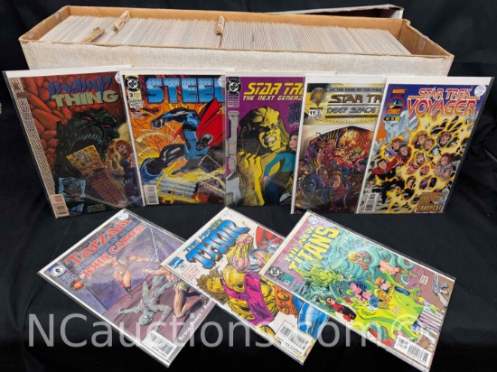 Long Box of Approximately 300 Comics Star Trek, Thor, Tarzan, Swamp Thing more