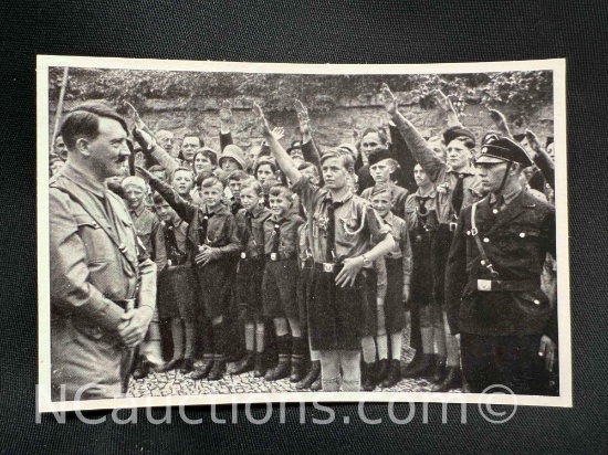 3x5 Photograph Hitler youth salute hitler 1933 WWII Nazi