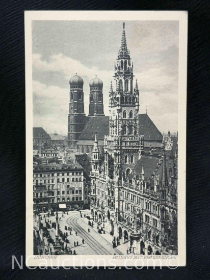 Postcard 1942 Munchen Nazi Postmark WWII Munchen Rathuas Mit Frauen kirche
