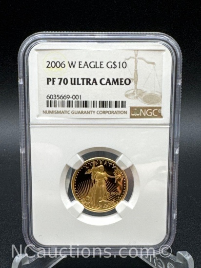 NGC 2006-W Eagle Gold $10 PF70 Ultra Cameo 1/4 Oz Coin