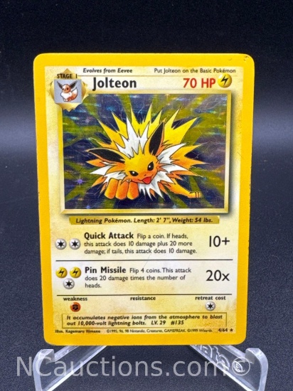 Pokemon WOTC Holo Symbol Error Jolteon Pokemon Card