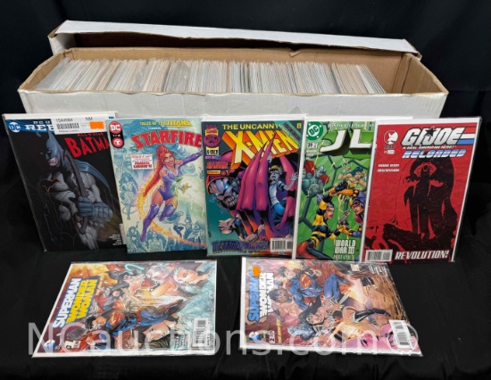 Long Box of Approximately 300 Comics X-Men, JLA, G.i. Joe more