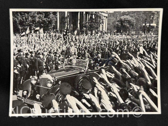 5x7 Photograph 1934 Adolf Hitler in Car Parade Nazi WW2