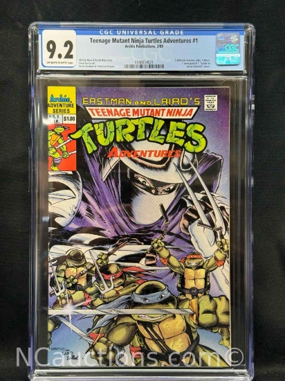 Teenage Mutant Ninja Turtles Adventures #1 Archie Publications, 3/89 CGC 9.2