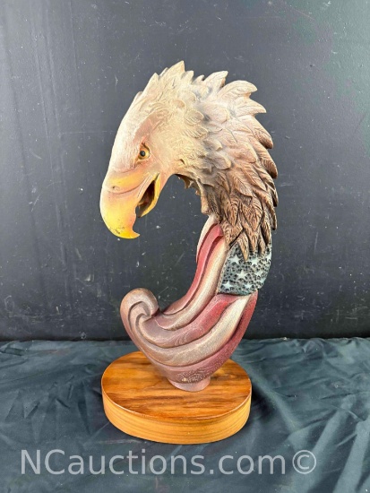 wood caved Eagle into US Flag One in Spirit Bill Atkinson 181 / 1500
