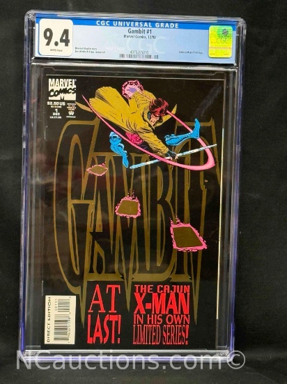 Gambit #1 Marvel Comics, 12/93 CGC 9.4 Embossed gold foil logo.