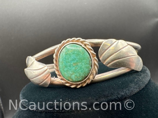 Sterling Silver Turquoise Bracelet 17.96 grams