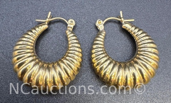 14k Gold Hoop Earrings 2.83 Grams