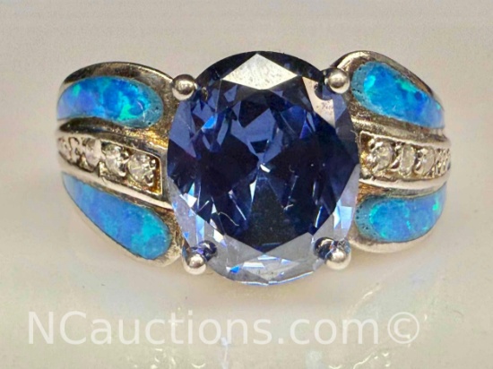 Fancy 925 Sterling Silver Ring Sz10 6g total