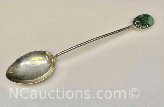 90 Silver Spoon with Aquamarine Stone
