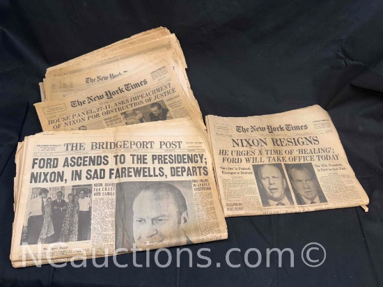 1970s Old Newspapers Nixon Ephemera