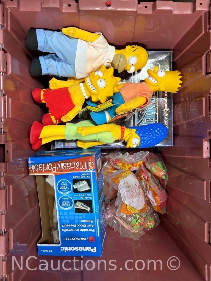 Bix of mixed items, The Simpsons Dolls, Dungeons And Dragons, McDonalds Toys
