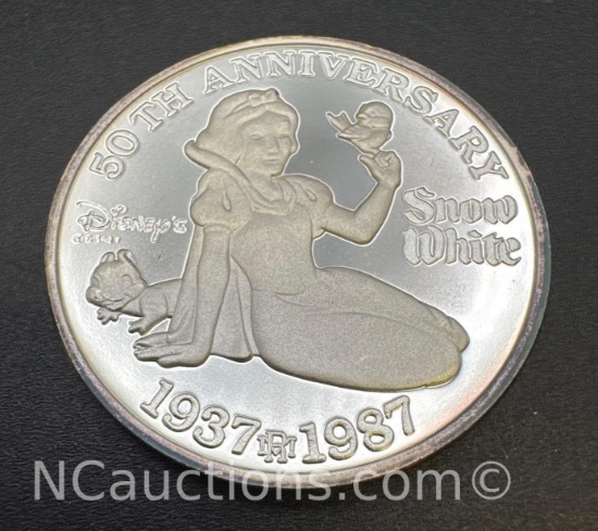 Disney 1 Troy Oz .999 Fine Silver Snow White Bullion Coin