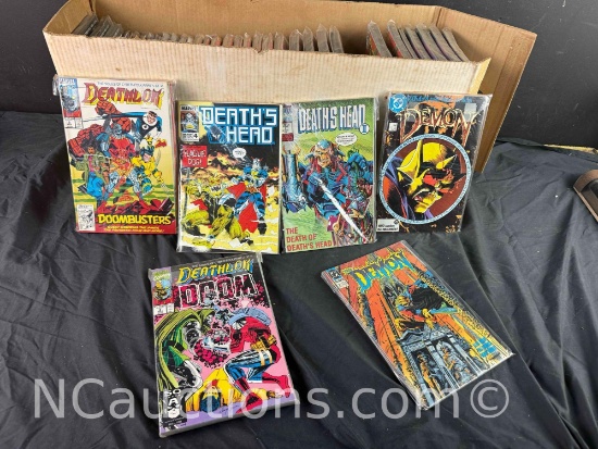Long Box of Approx 300 Comics Demon, Deathlok, Deaths Head more