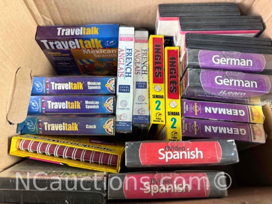 Box full Of language learning courses Spanish, French, German more
