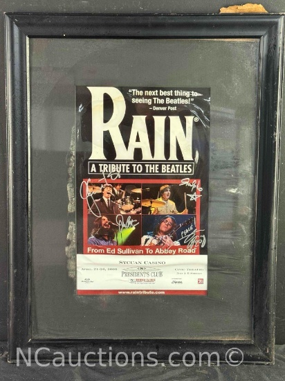 Framed Signed Rain Beatles Tribute Poster 22x27