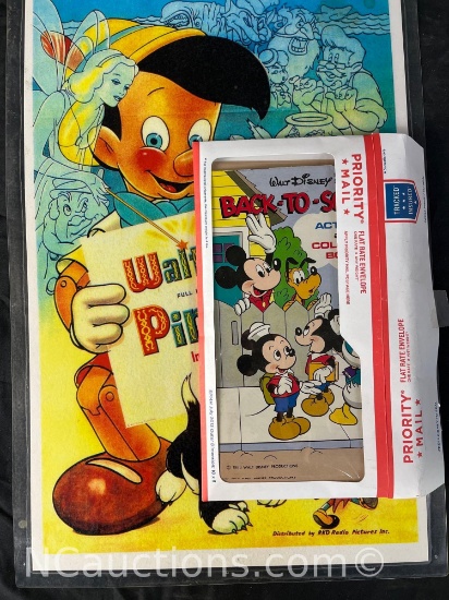 Disney Pinocchio poster and Back to School coloring book