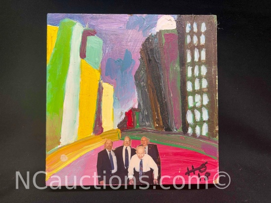Artwork on wood abstract 8x8