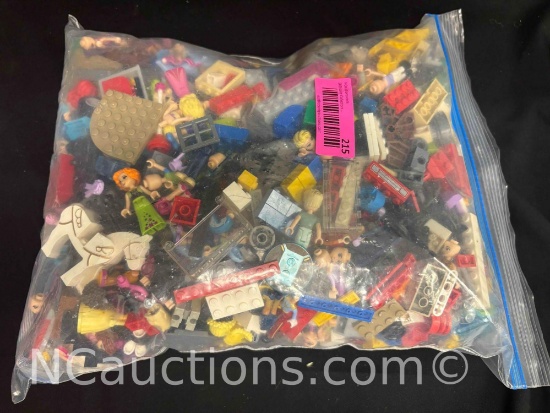 over 6lbs of legos and Lego people. Horses, Dolphin, Vet Clinic, Frozen Elsa