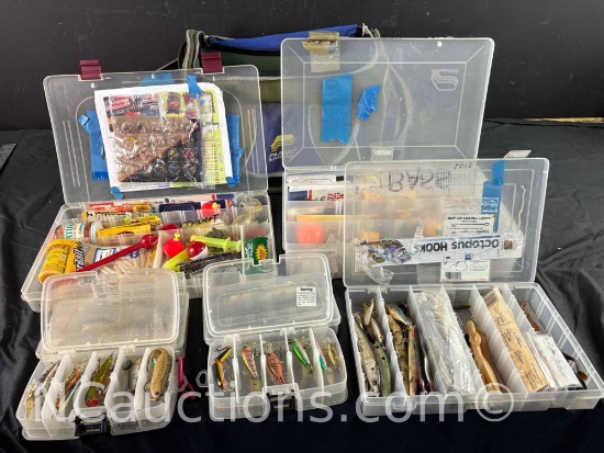 bag of fishing hooks, bait.