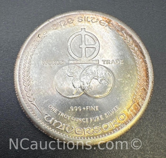 1972 World Trade 1 Troy Oz .999 Fine Silver Bullion Coin