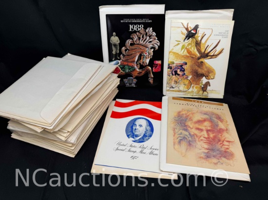 Approx 50 US Postal Service Stamp Commemorative Mint Sets 1970s-1980s