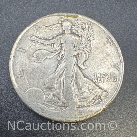 1933-S Walking Liberty 90% Silver Half Dollar Coin 12.24 Grams