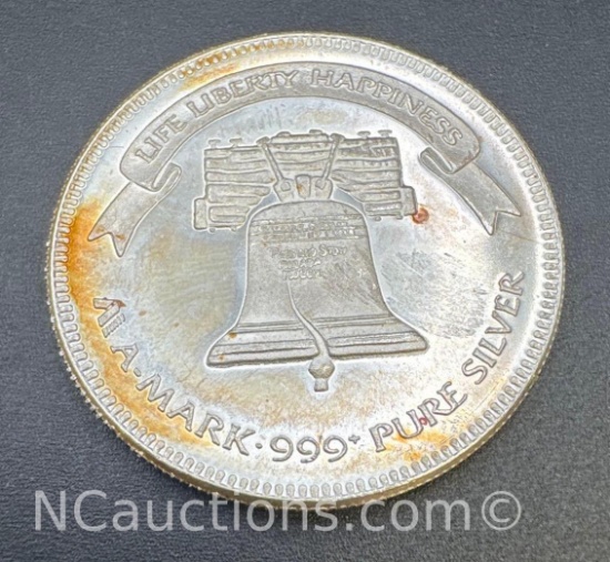 1989 A-Mark 1 Troy Oz .999 Fine Silver Eagle Bullion Coin