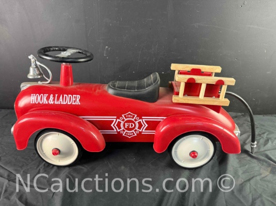 Schylling Hook n Ladder Ride on Childrens toy fire truck