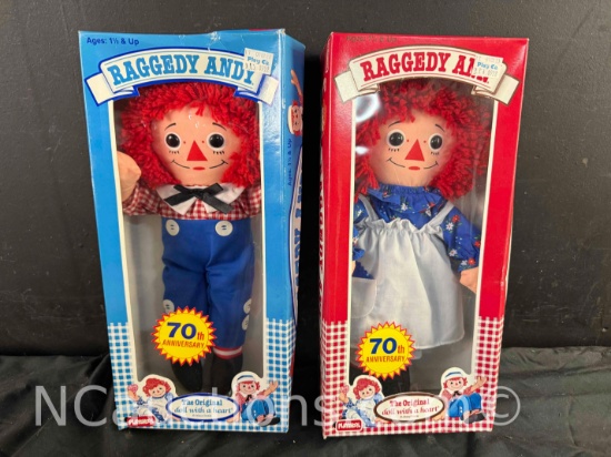 Vintage 1987 Raggedy Ann and Andy Dolls Playschool