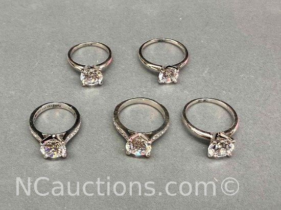 5 925 Sterling Silver Rings various Sizes 18g total