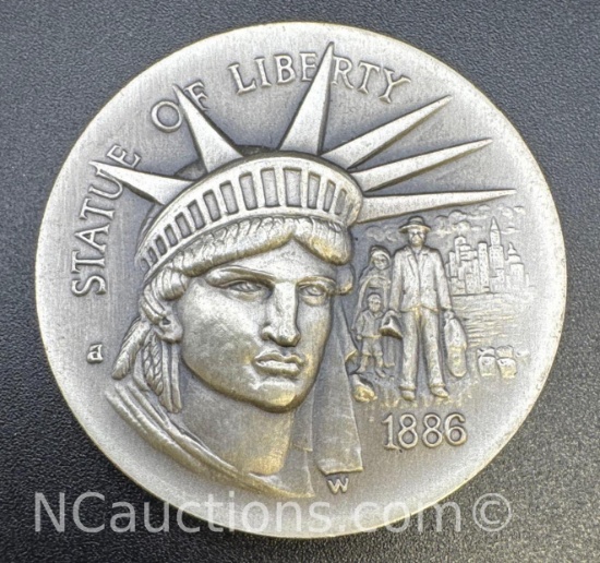 1886 Statue Of Liberty Sterling Silver Coin 34.00 Grams