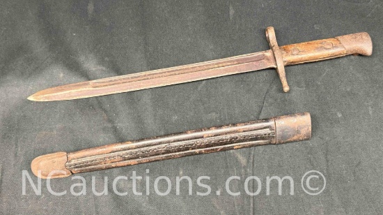 Italian WW2 Carcano Model 1891 Bayonet D5665 Leather Scabbard